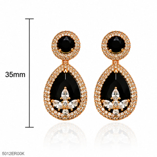 Black Drop Crystal Earrings