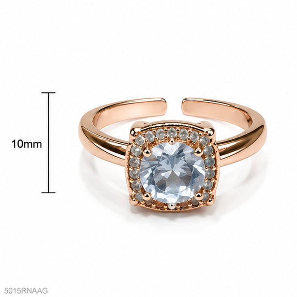Golden Square Crystal Ring