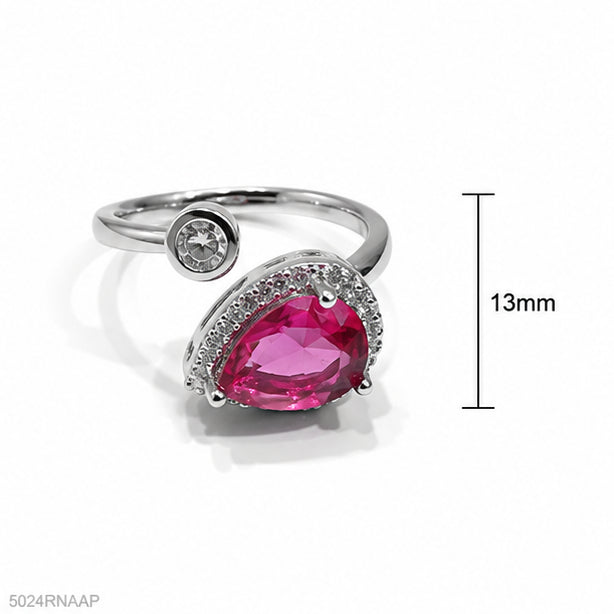 Pink Teardrop Crystal Ring