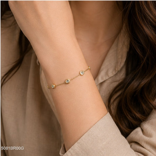 Golden Round Crystal Bracelet