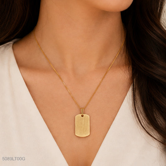 Golden Textured Rectangle Locket