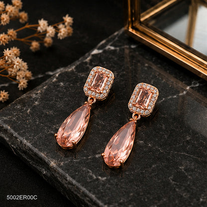 Champagne Drop Crystal Earrings