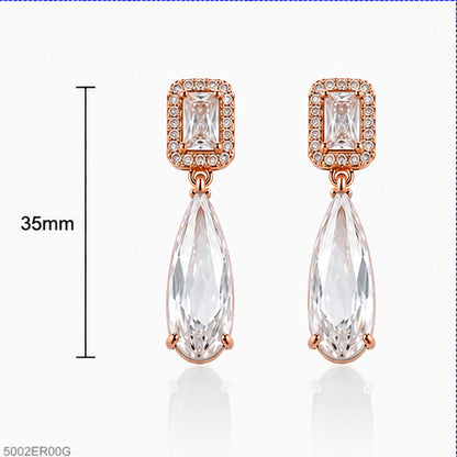 Drop Crystal Golden Earrings