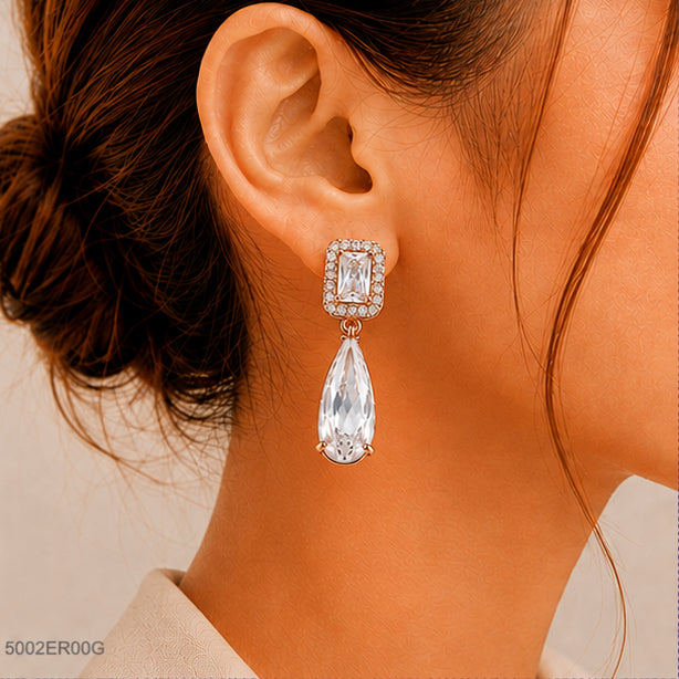 Drop Crystal Golden Earrings