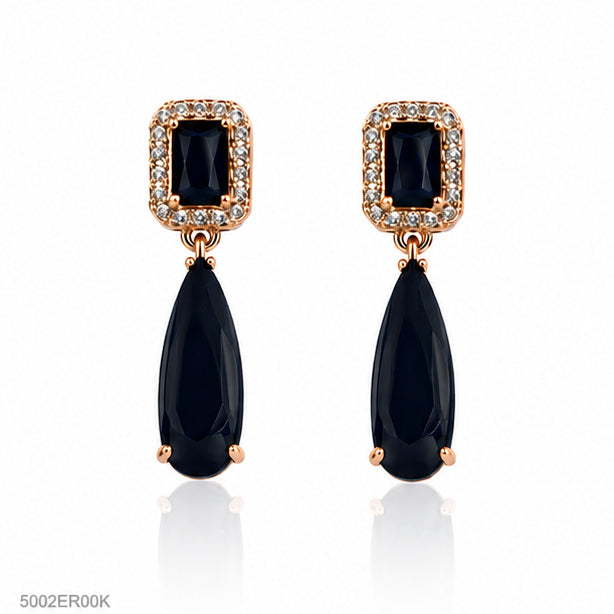 Black Drop Crystal Earrings