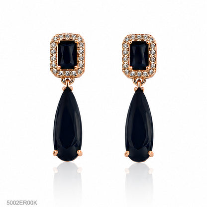 Black Drop Crystal Earrings