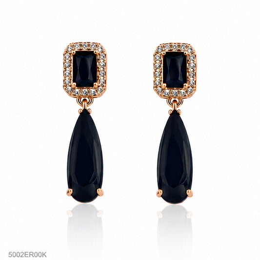 Black Drop Crystal Earrings