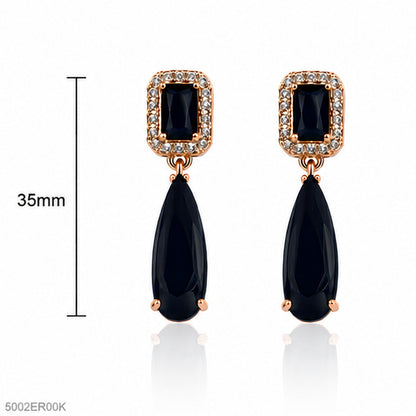 Black Drop Crystal Earrings