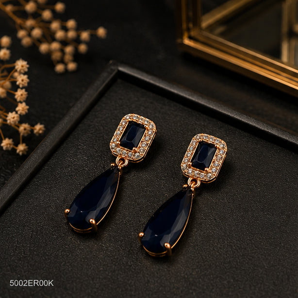 Black Drop Crystal Earrings