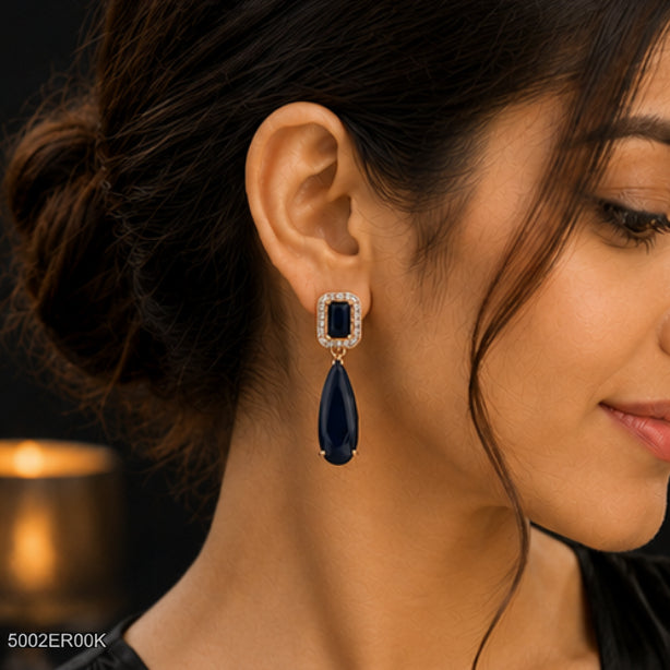 Black Drop Crystal Earrings