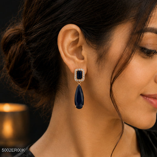Black Drop Crystal Earrings
