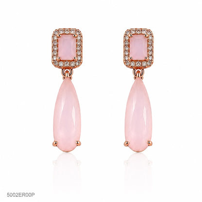Pink Drop Crystal Earrings