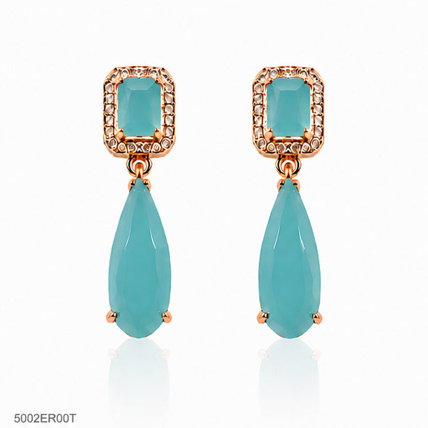 Mint Green Drop Crystal Earrings