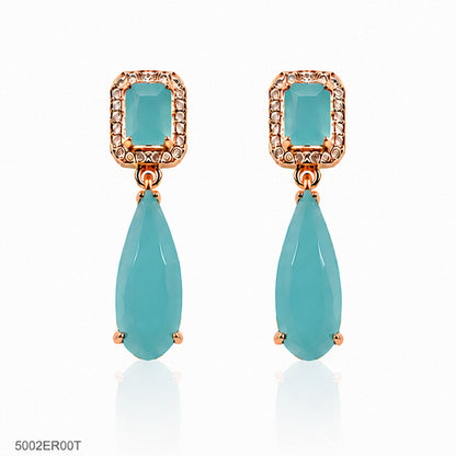 Mint Green Drop Crystal Earrings