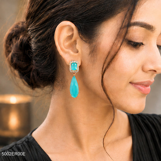 Mint Green Drop Crystal Earrings