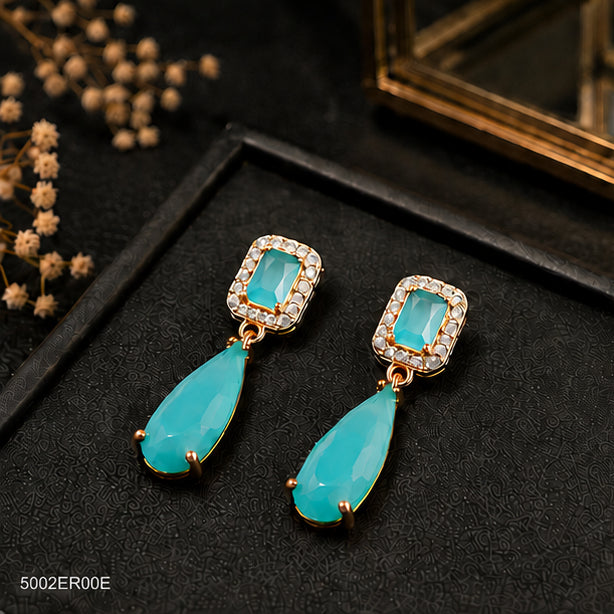 Mint Green Drop Crystal Earrings