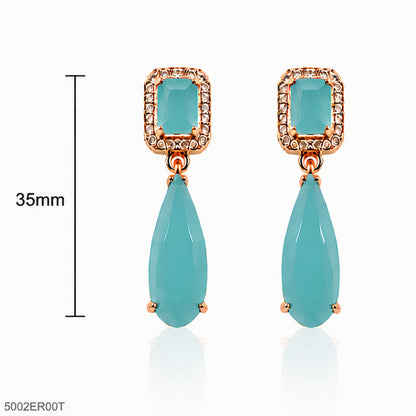 Mint Green Drop Crystal Earrings