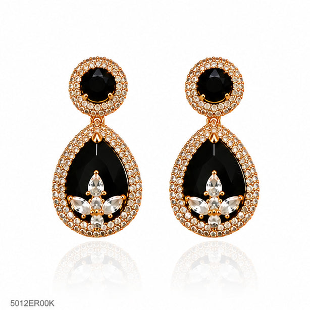 Black Drop Crystal Earrings