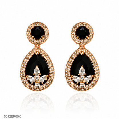 Black Drop Crystal Earrings