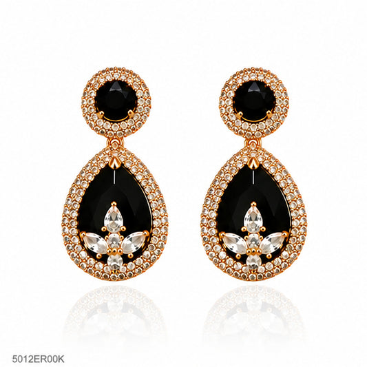 Black Drop Crystal Earrings
