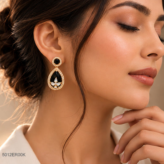 Black Drop Crystal Earrings