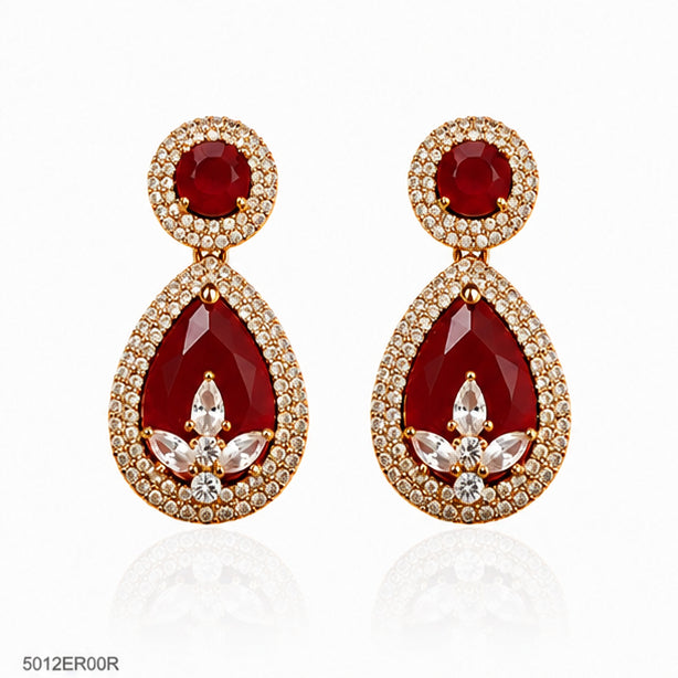 Red Drop Crystal Earrings