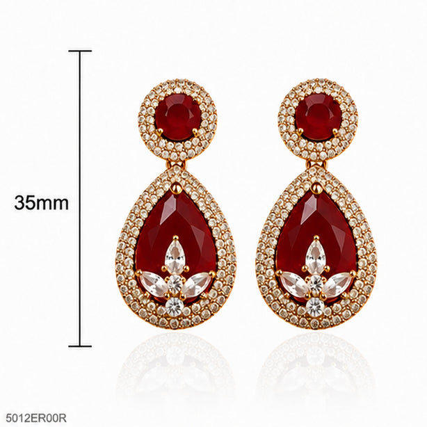Red Drop Crystal Earrings