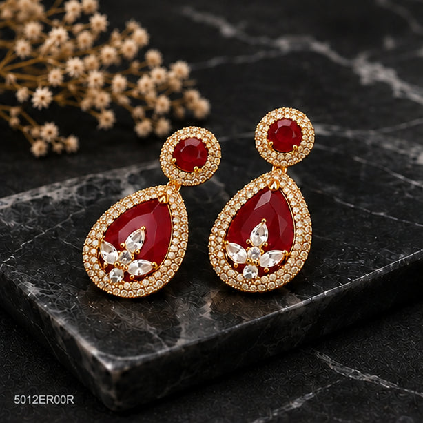 Red Drop Crystal Earrings