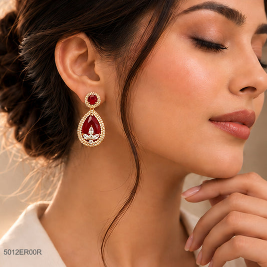 Red Drop Crystal Earrings