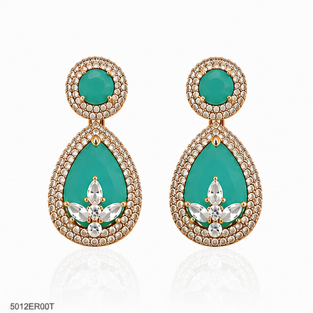 Mint Drop Crystal Earrings