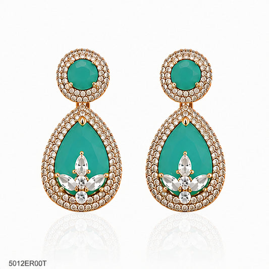Mint Drop Crystal Earrings