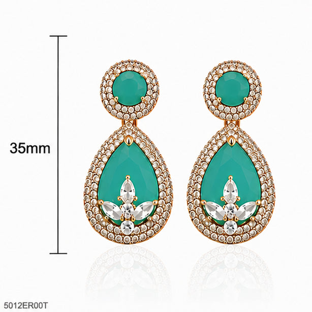 Mint Drop Crystal Earrings