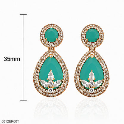 Mint Drop Crystal Earrings