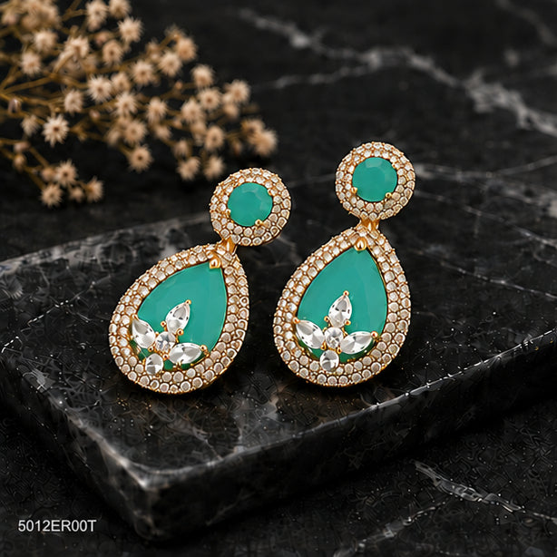 Mint Drop Crystal Earrings