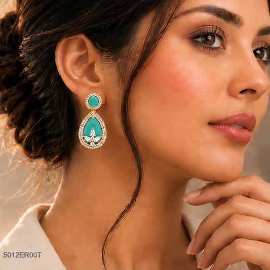 Mint Drop Crystal Earrings