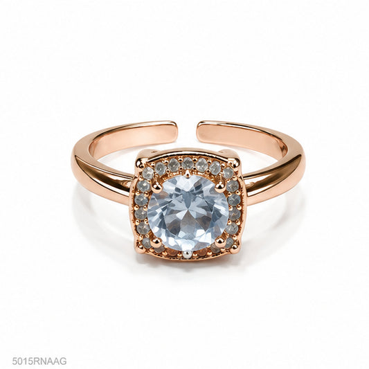 Golden Square Crystal Ring