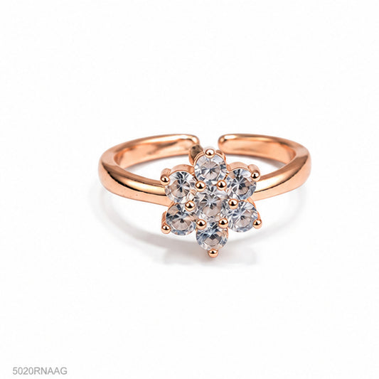 Golden Cluster Crystal Ring