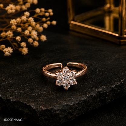 Golden Cluster Crystal Ring