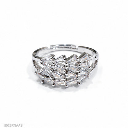 Silver Triple Crystal Ring
