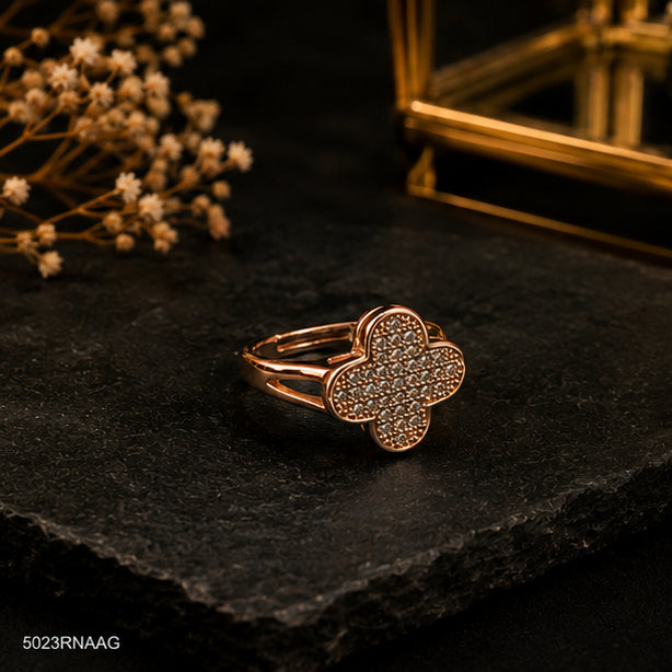 Golden Clove Pave Ring