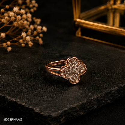 Golden Clove Pave Ring