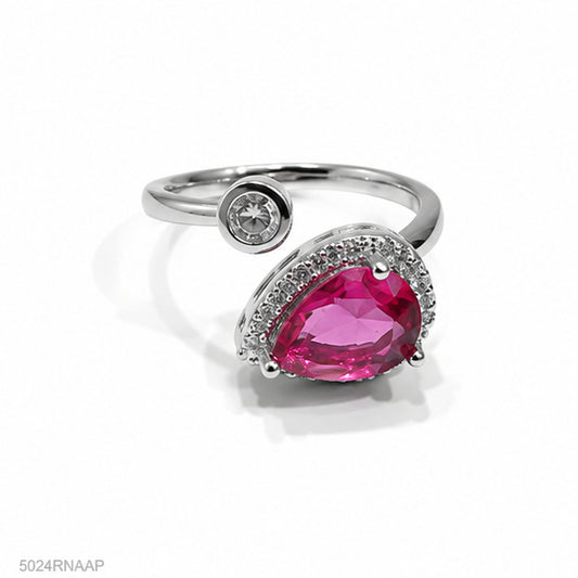 Pink Teardrop Crystal Ring