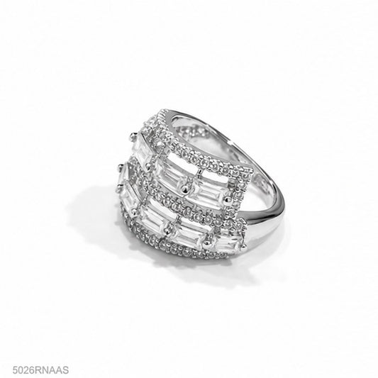 Silver Multi-Stone Crystal Ring