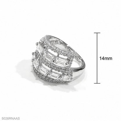 Silver Multi-Stone Crystal Ring