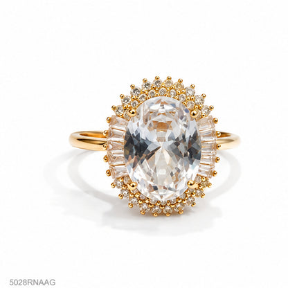Clear Oval Golden Ring