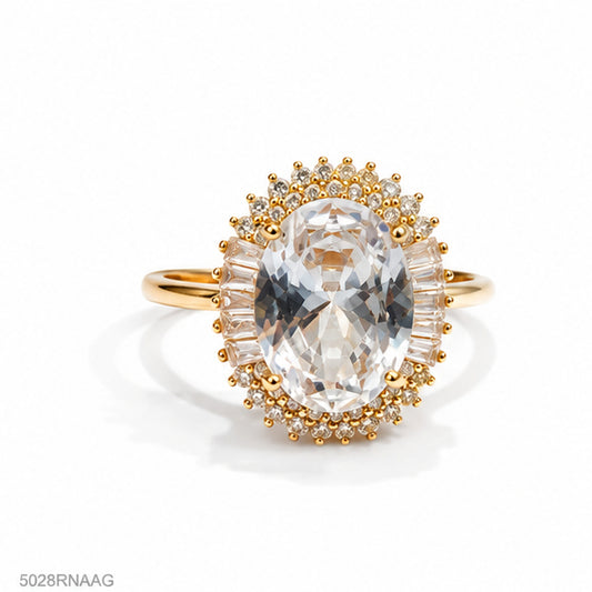 Clear Oval Golden Ring