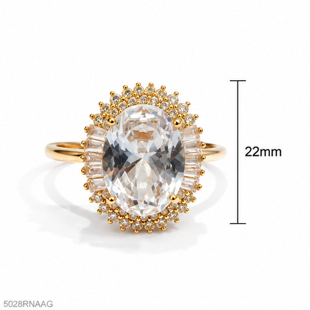 Clear Oval Golden Ring