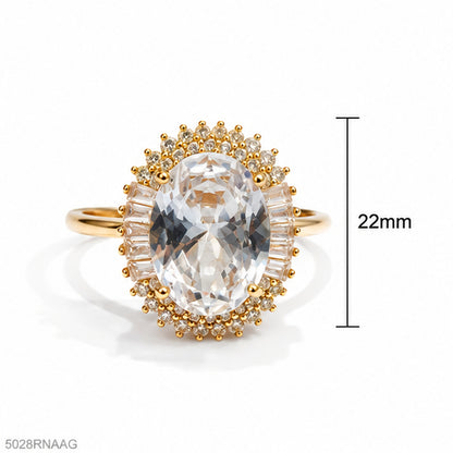 Clear Oval Golden Ring