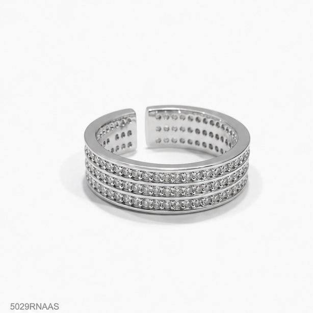 Silver Crystal Band Ring