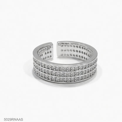 Silver Crystal Band Ring